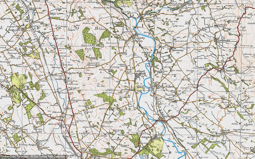 Old Map of Historic Map covering Wolfa in 1925