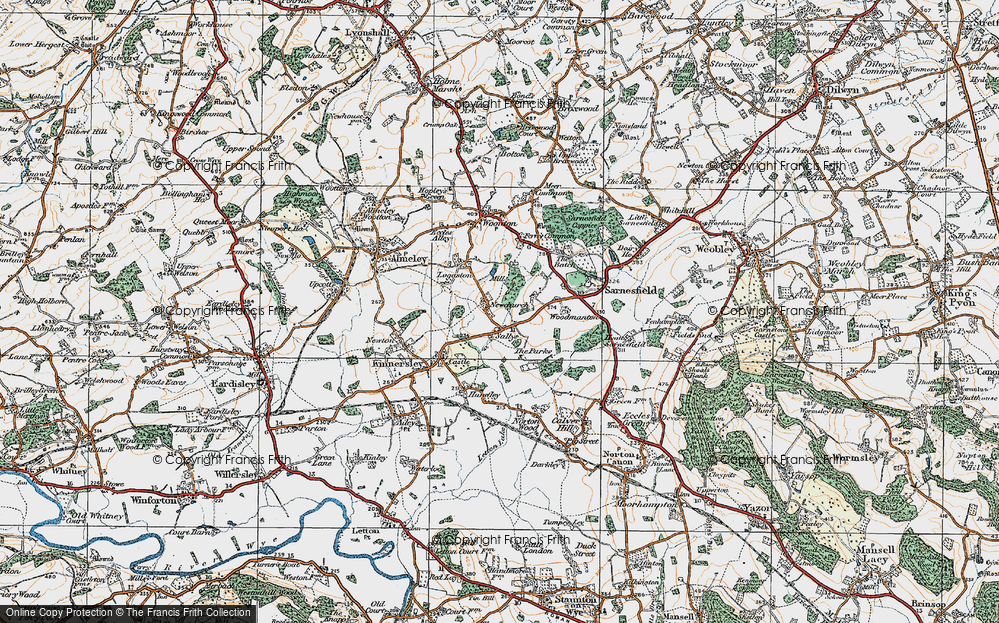 Old Map of Historic Map covering Woodmanton in 1920