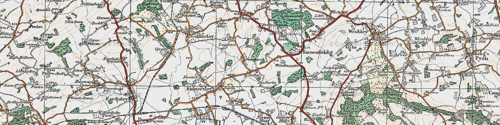 Old map of Woodmanton in 1920