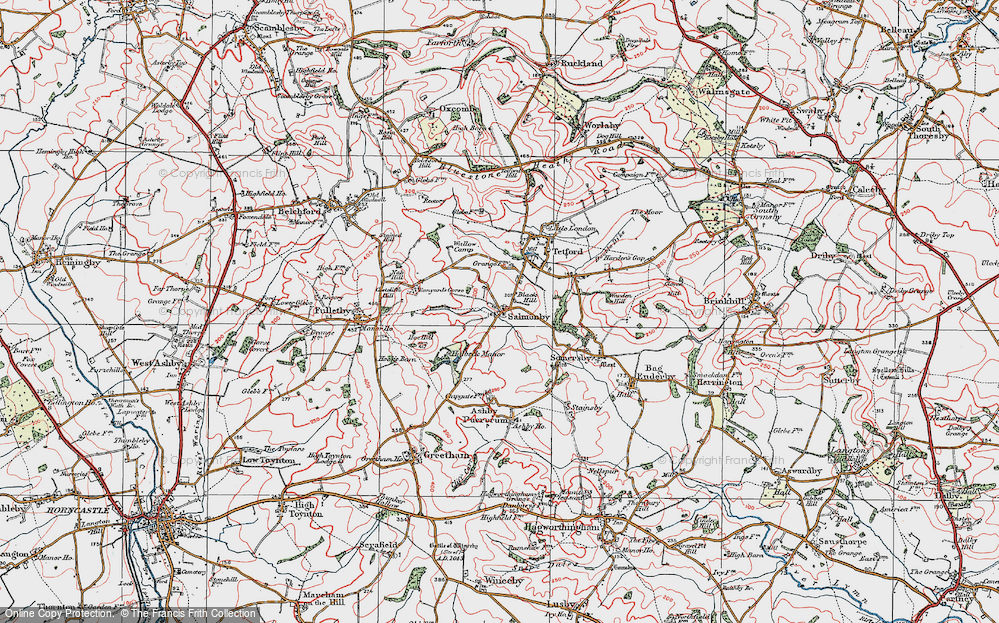 Old Map of Salmonby, 1923 in 1923