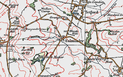 Old map of Salmonby in 1923