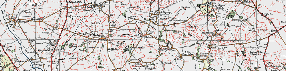Old map of Salmonby in 1923