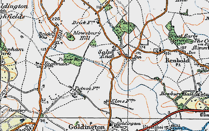Old map of Salph End in 1919