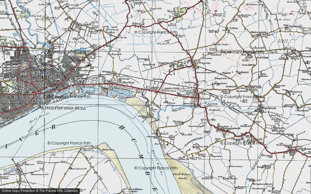 Old Map of Salt End, 1924 in 1924