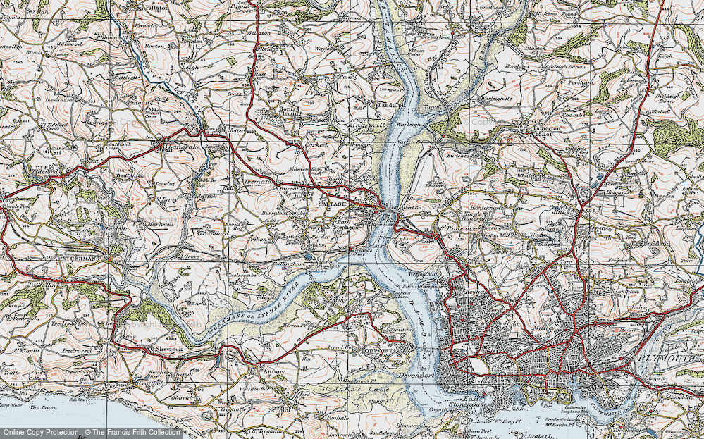 Old Map of Saltash, 1919 in 1919