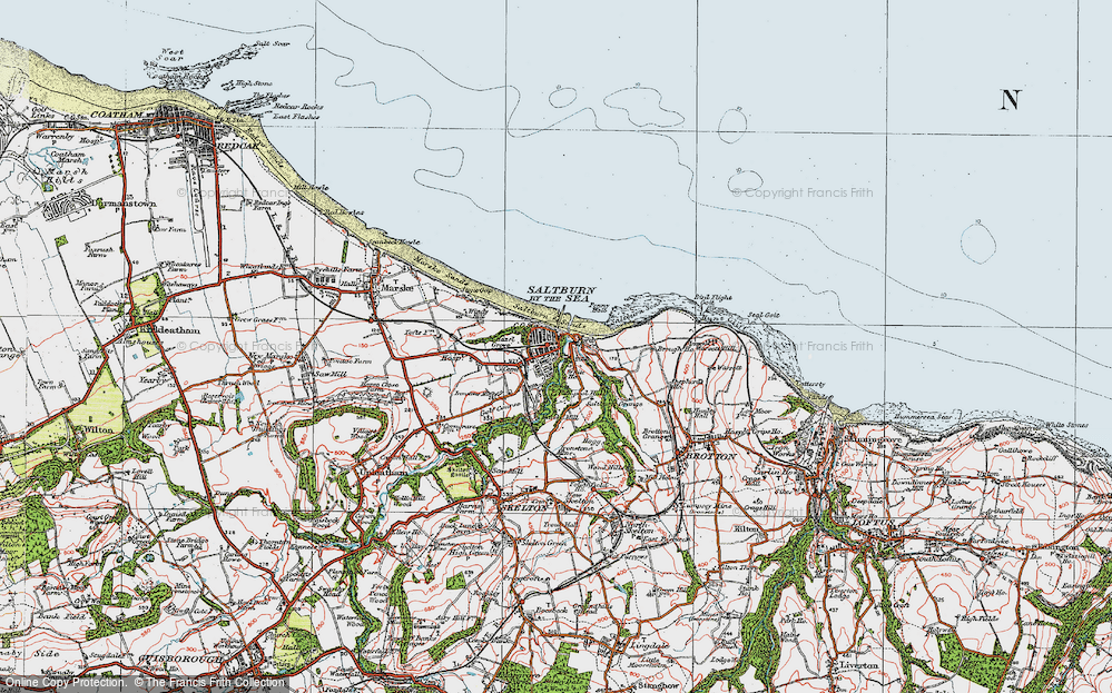 Old Map of Saltburn-By-The-Sea, 1925 in 1925
