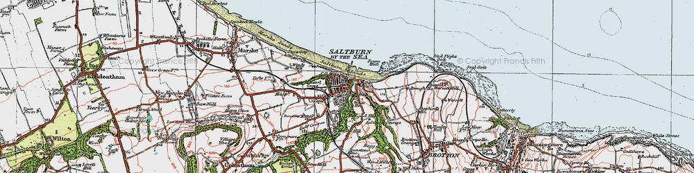 Old map of Saltburn-By-The-Sea in 1925