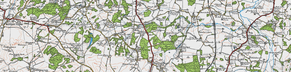 Old map of Salters Heath in 1919