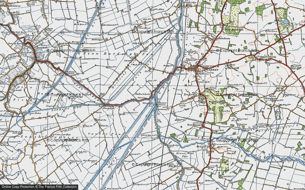 Old Map of Salters Lode, 1922 in 1922