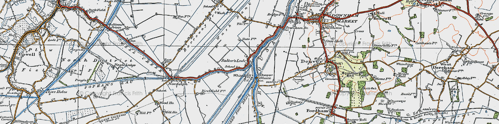 Old map of Salters Lode in 1922