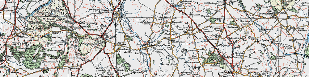 Old map of Saltershill in 1921