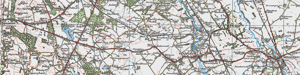 Old map of Bradford Wood Ho in 1923