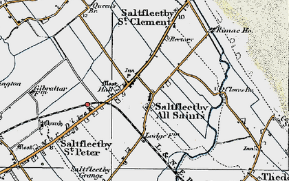 Old map of Saltfleetby All Saints in 1923