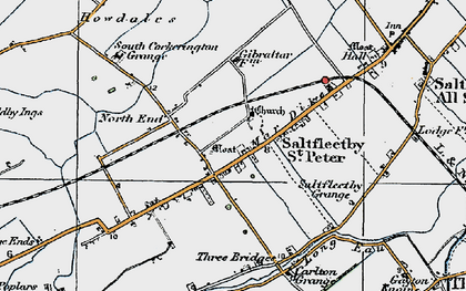 Old map of Saltfleetby St Peter in 1923
