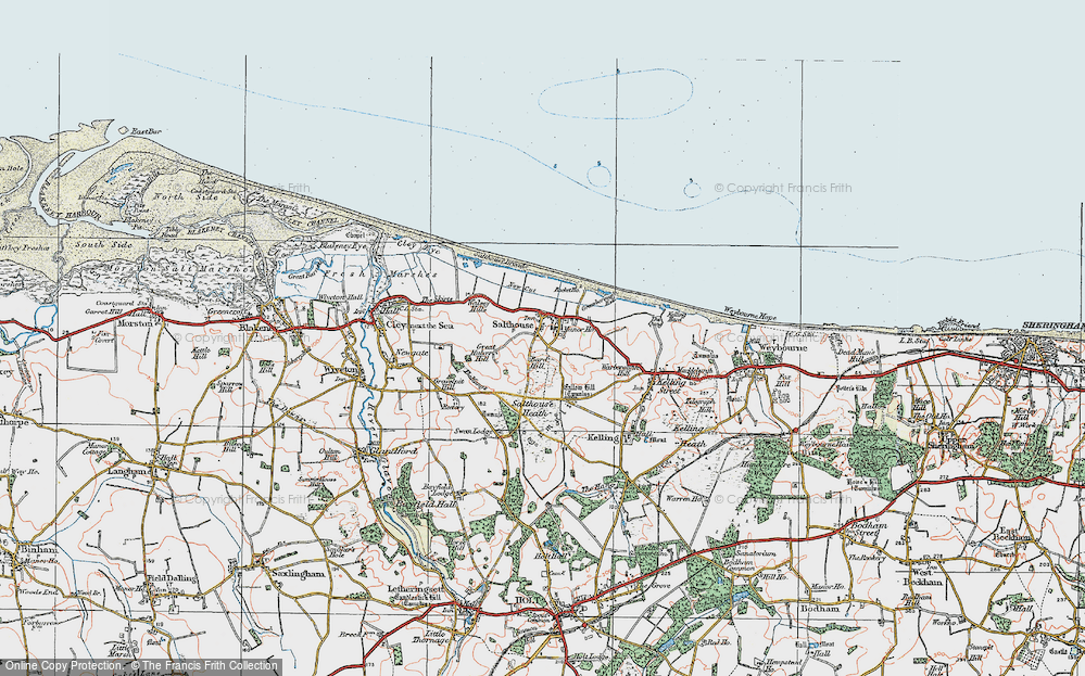 Old Map of Salthouse, 1921 in 1921