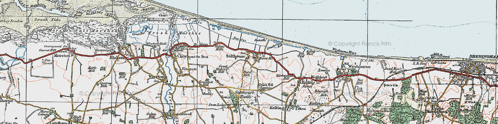 Old map of Salthouse in 1921