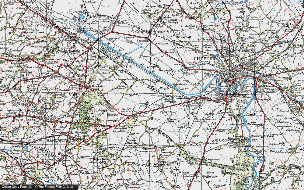 Old Map of Saltney Ferry, 1924 in 1924