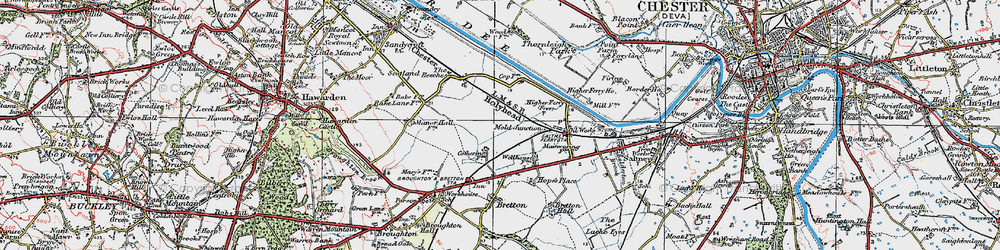 Old map of Saltney Ferry in 1924