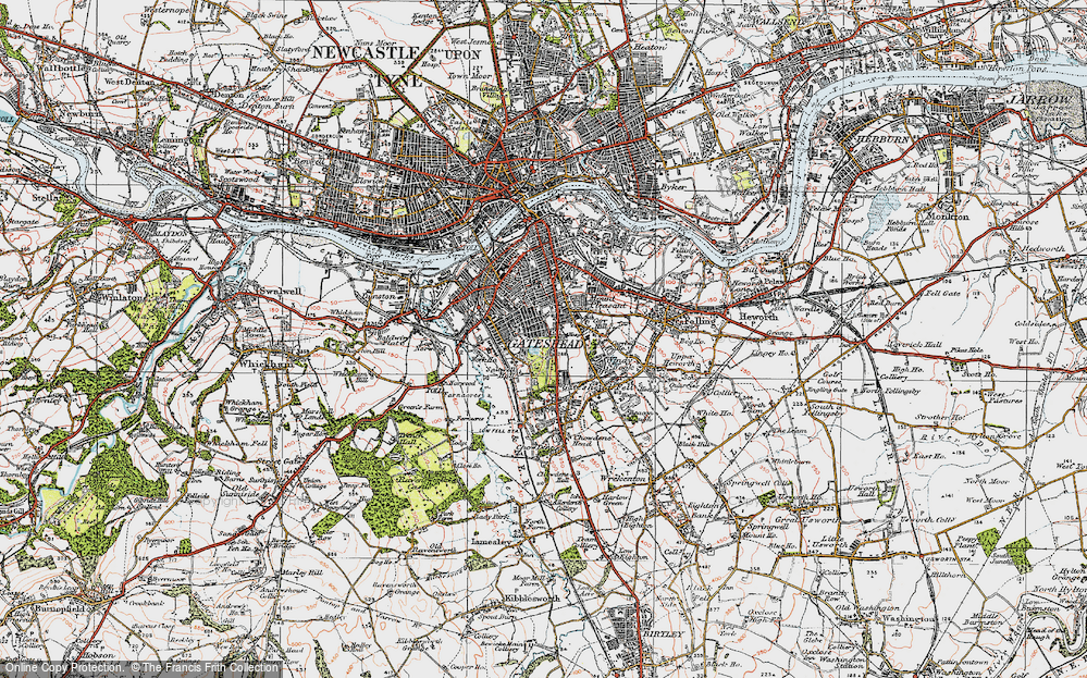 Old Map of Saltwell, 1925 in 1925