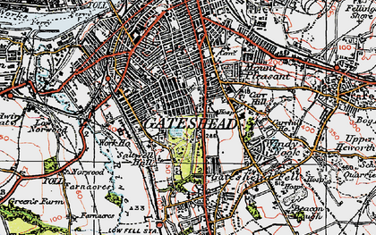 Old map of Saltwell in 1925