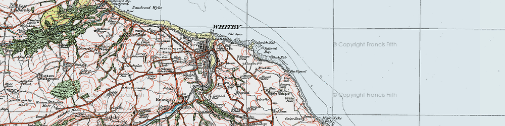 Old map of Saltwick Bay in 1925