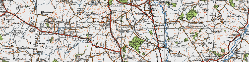Old map of Alcester Warren in 1919
