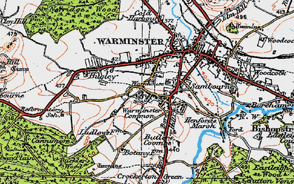 Old map of Sambourne in 1919
