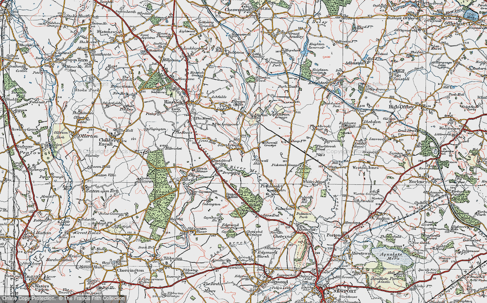 Old Map of Sambrook, 1921 in 1921