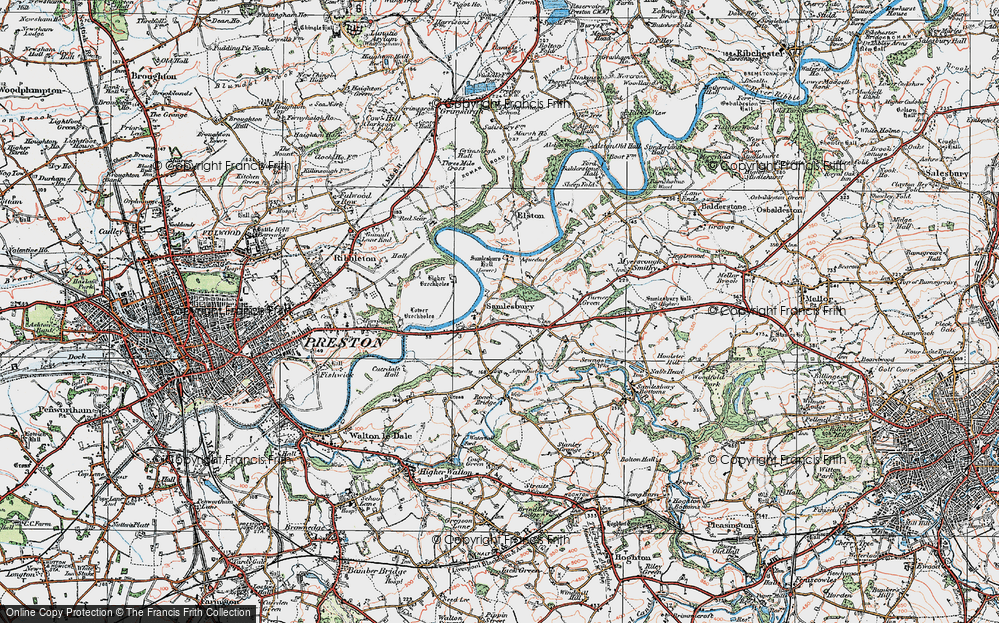 Old Map of Samlesbury, 1924 in 1924