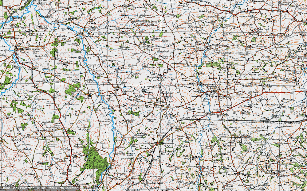 Old Map of Sampford Chapple, 1919 in 1919