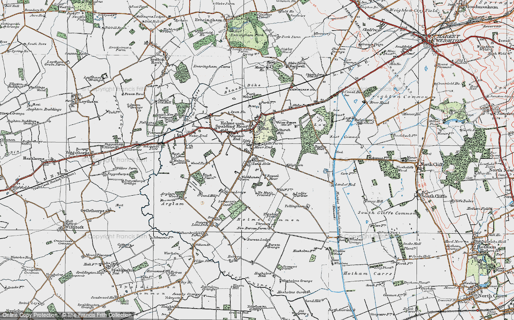 Old Map of Sand Hole, 1924 in 1924