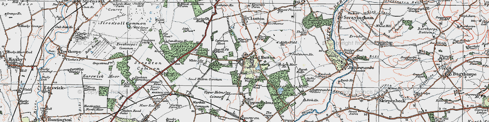 Old map of Sand Hutton in 1924