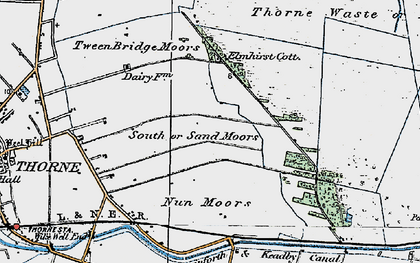 Old map of Sand Moors in 1923