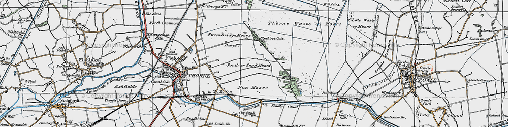 Old map of Sand Moors in 1923