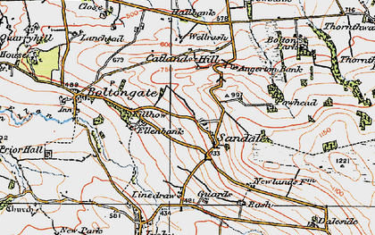 Old map of Sandale in 1925