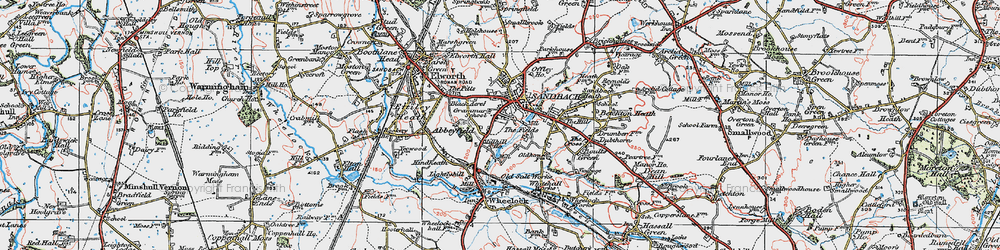 Old map of Sandbach in 1923