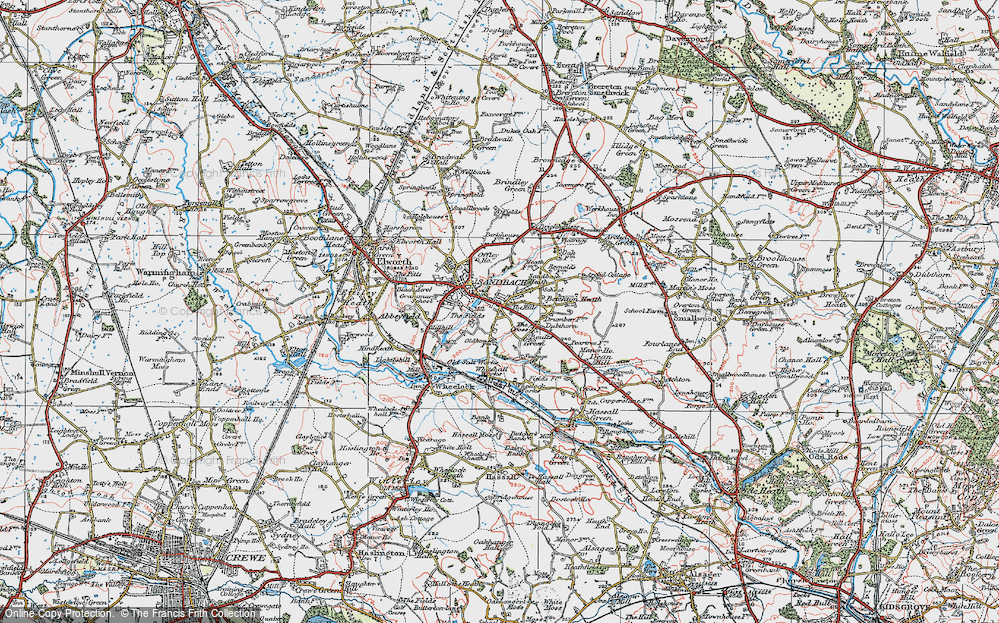 Old Map of Sandbach Heath, 1923 in 1923