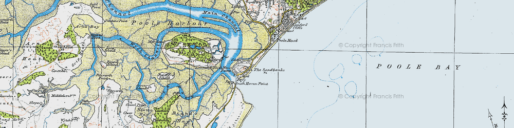 Old map of Brownsea Island in 1919