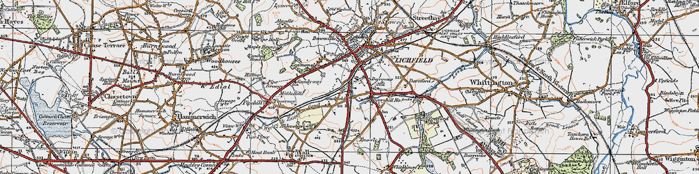 Old map of Sandfields in 1921