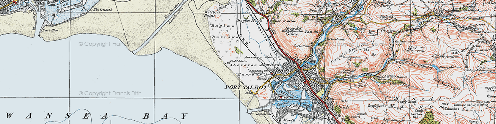 Old map of Aberavon Sands in 1922