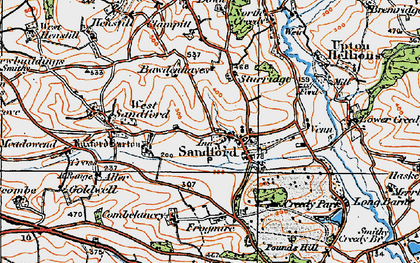Old map of Aller Down in 1919