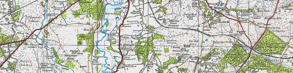 Old map of Bisterne Common in 1919