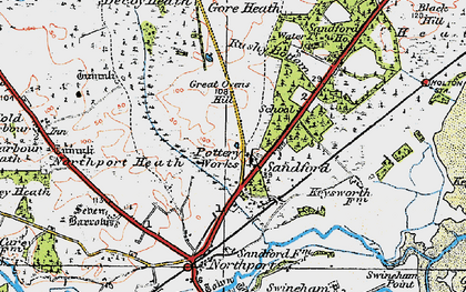 Old map of Sandford in 1919