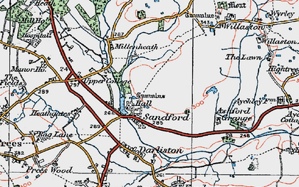 Old map of Sandford in 1921