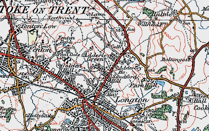 Old map of Sandford Hill in 1921