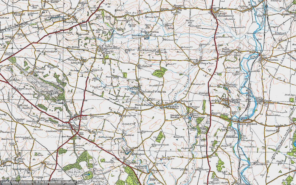 Old Map of Sandford St Martin, 1919 in 1919