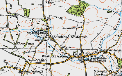 Old map of Sandford St Martin in 1919