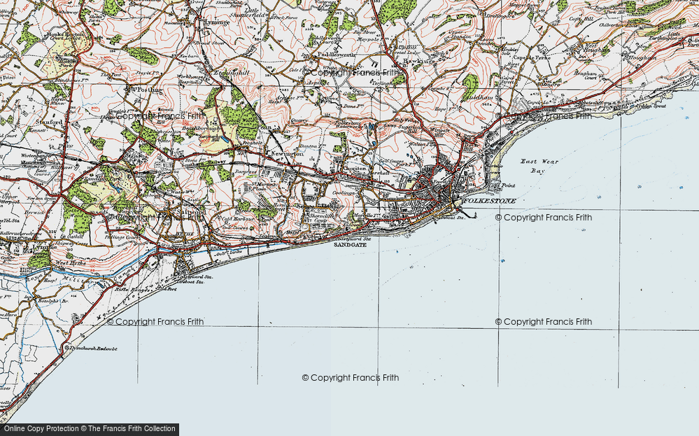 Old Map of Sandgate, 1920 in 1920