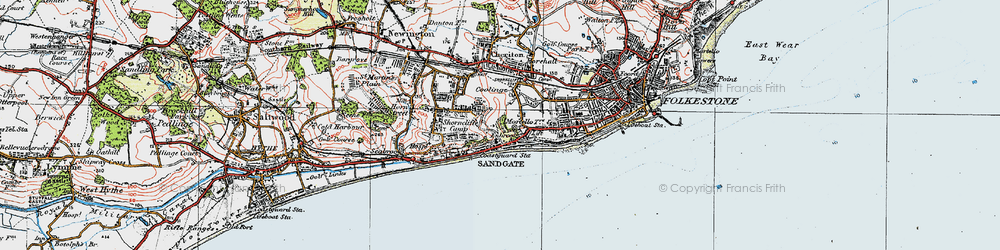 Old map of Sandgate in 1920