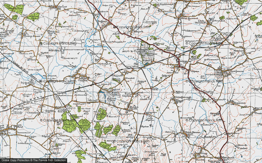 Old Map of Historic Map covering Verney Junction in 1919